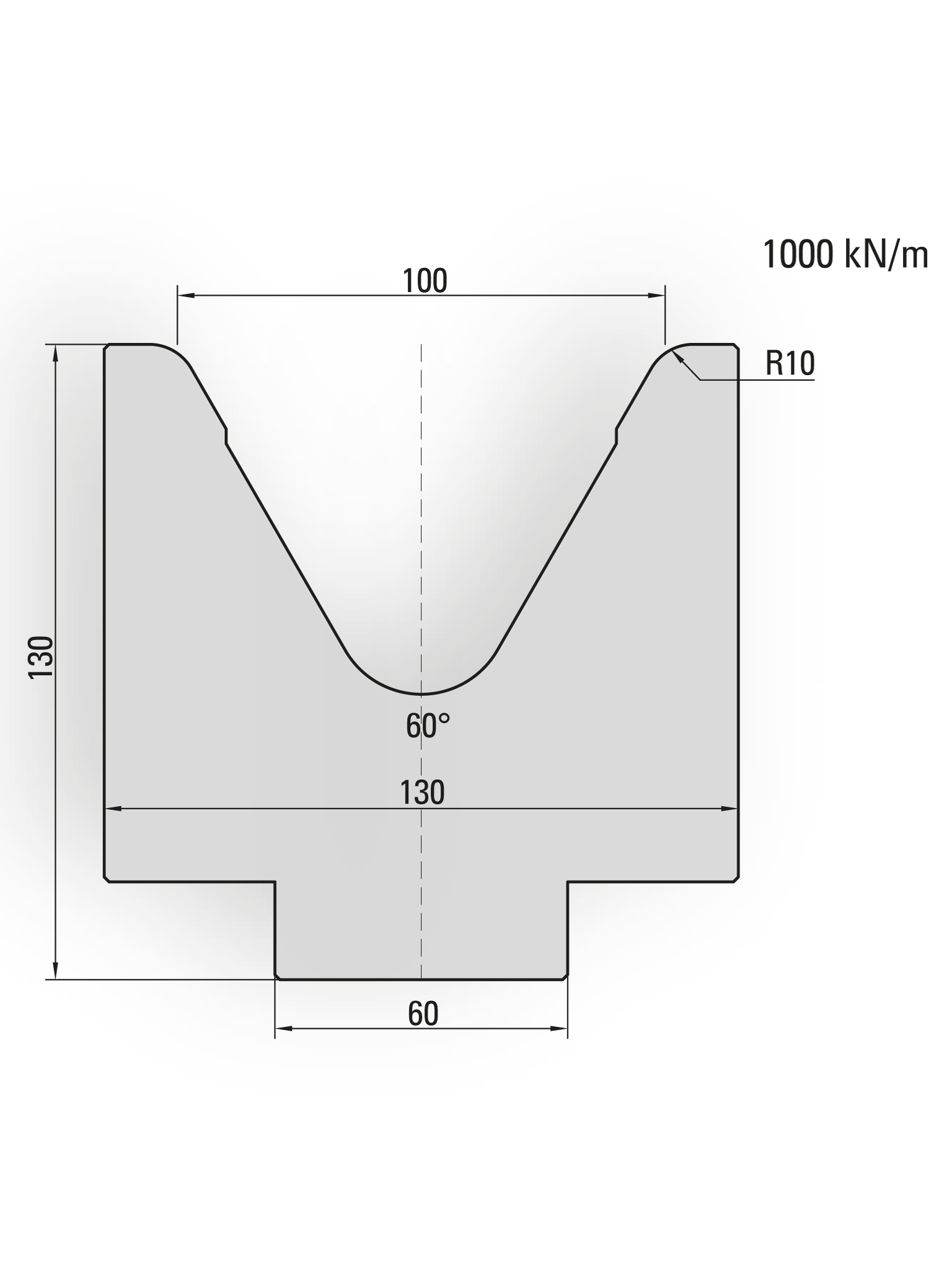 JM - Система Amada - Плашки 60°/V100/R10 H = 130 мм - Jaminnar