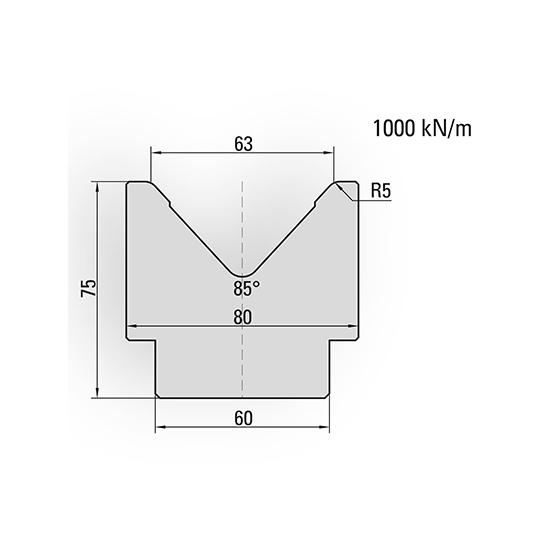 1V die V63 press brake bottom die