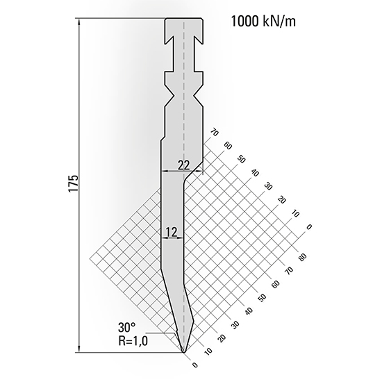 Bystronic style press brake punch