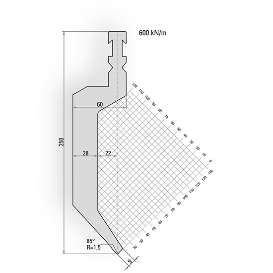 Bystronic style press brake punch